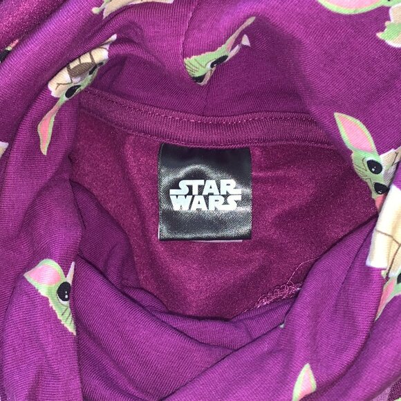 Star Wars Baby Yoda Pullover Hoodie Adult Unisex Sz 1X Built in Turtleneck - Picture 6 of 9
